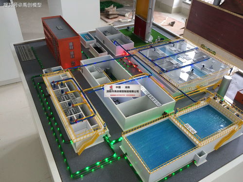 污水处理厂模型 设备布局与数据处理仿真系统
